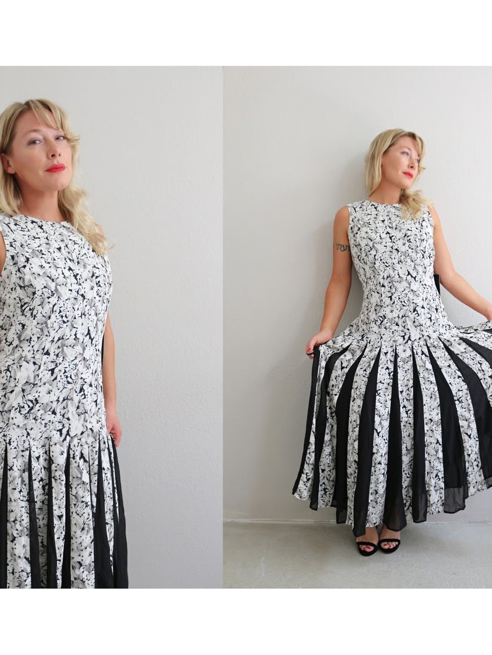 Tuckernuck Pleated Floral Midi Dress - Picture 2 of 10